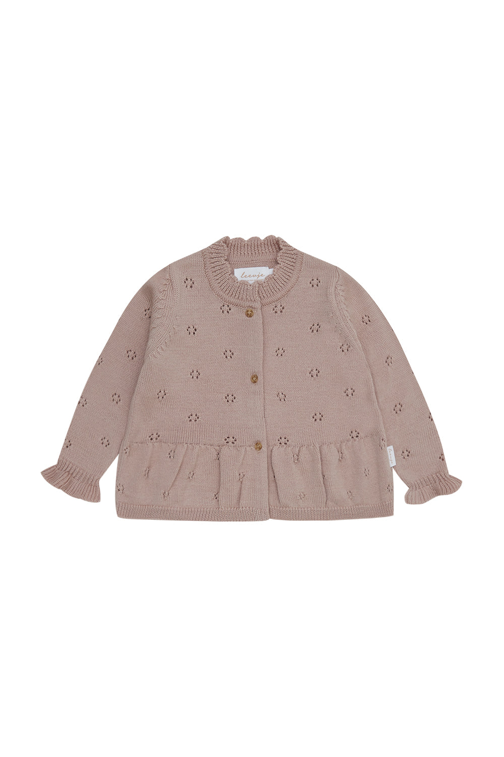 Lochstrick Cardigan mit Schößchen