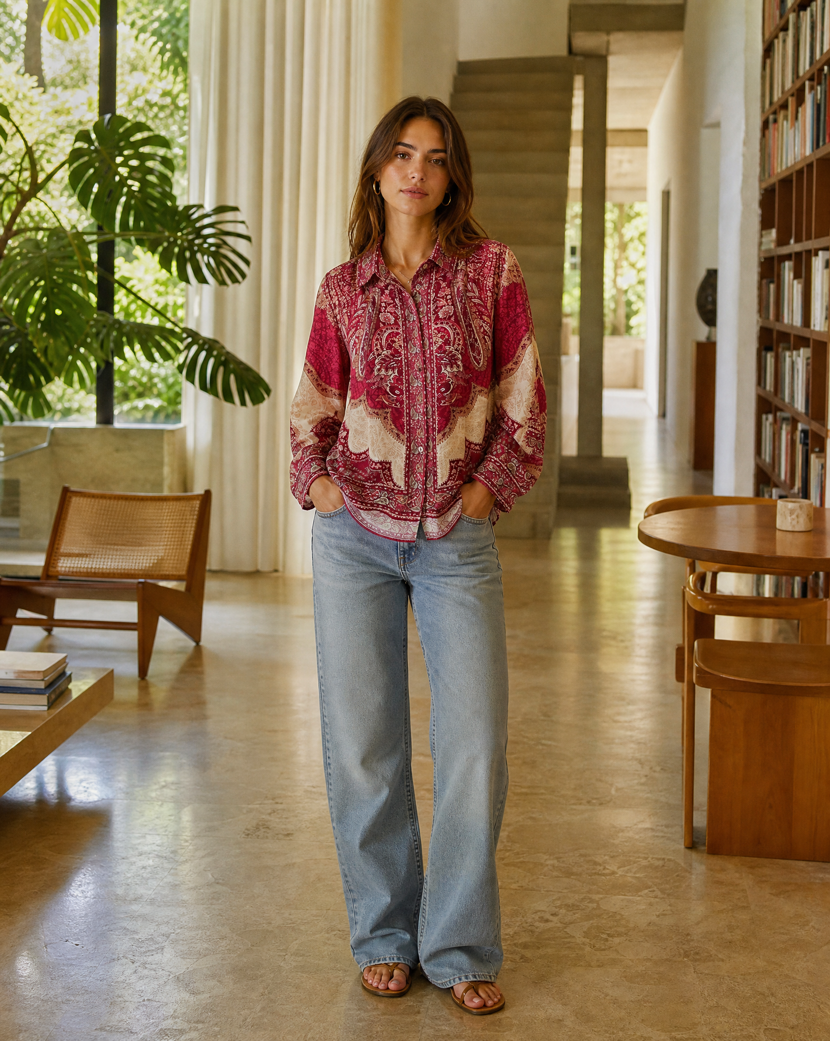 Bluse Romy Bordeaux getragen