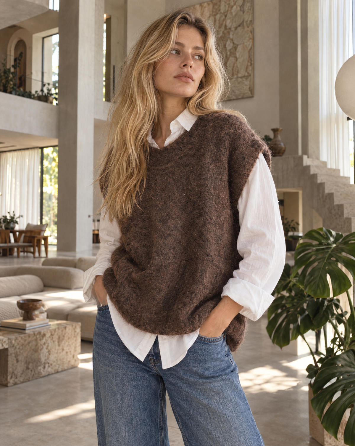 Oversized Strickweste &