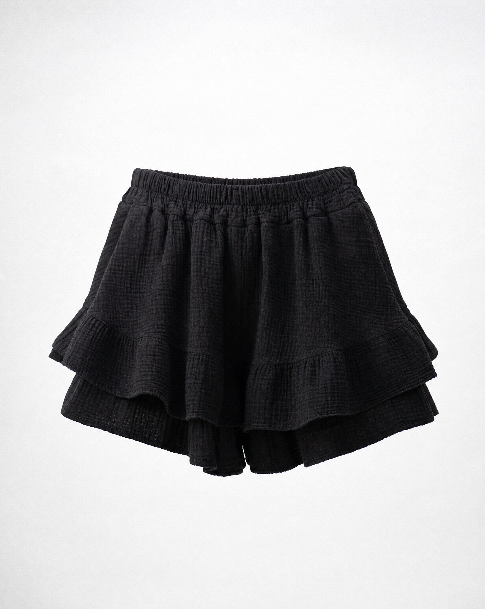 Musselinshorts Cilia Schwarz - Packshot Vorderseite