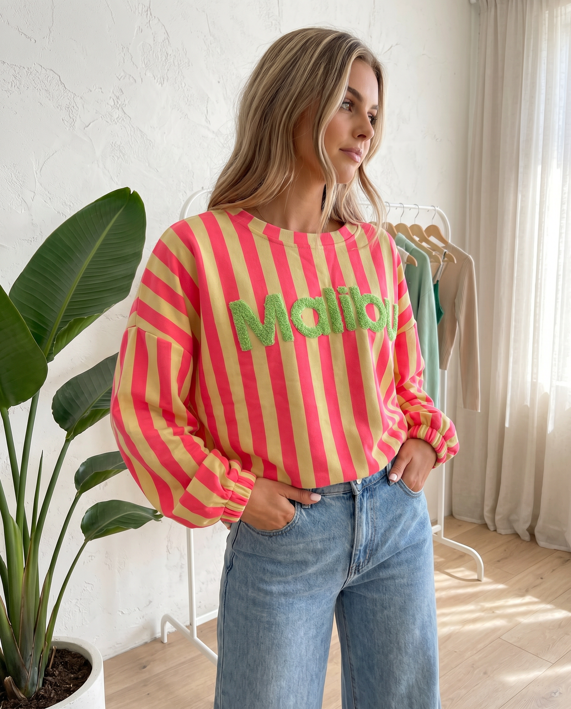 Longsleeve Malibu in Pink/Gelb – sommerliches Langarmshirt, soulsiders