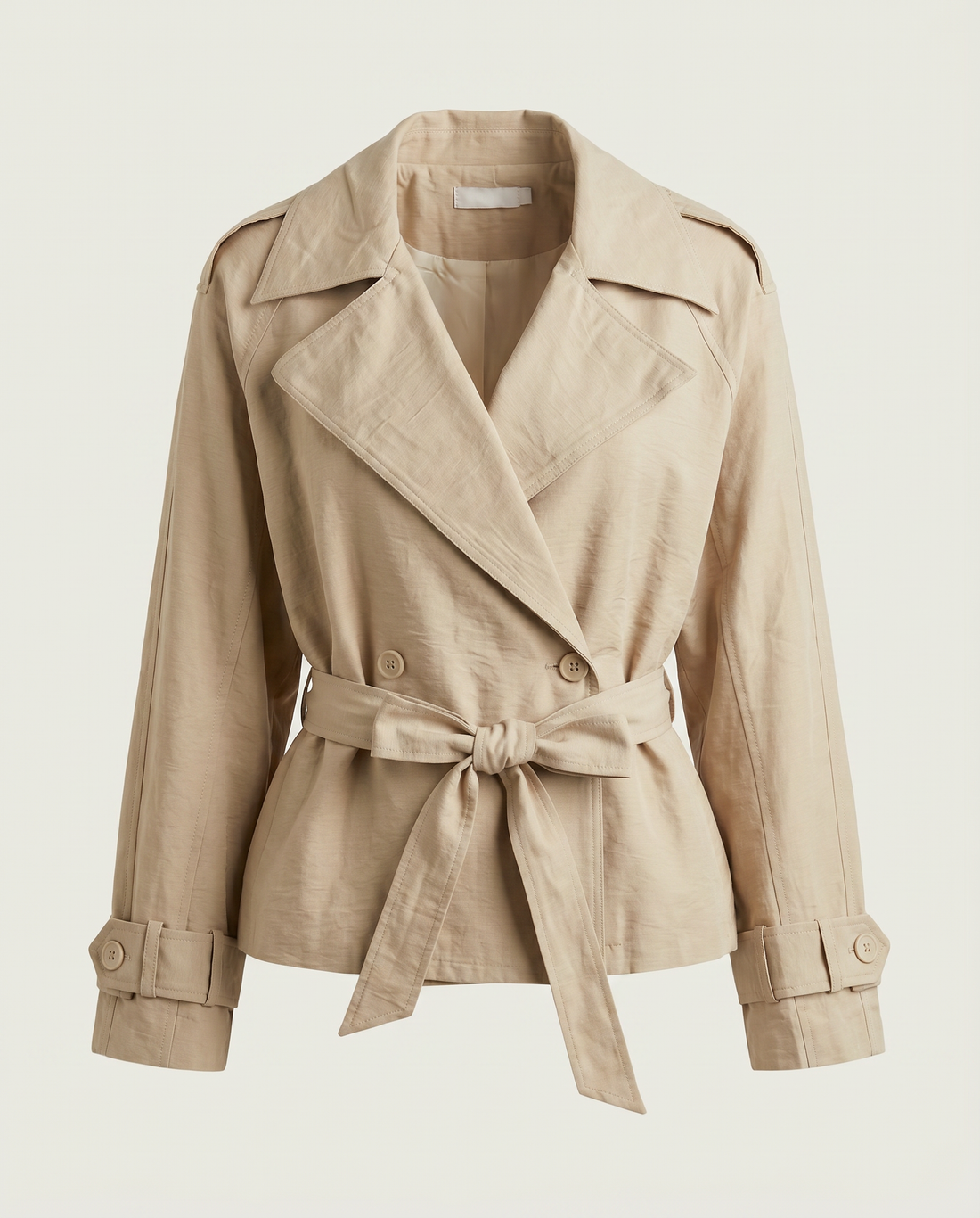 Kurzer Trenchcoat Lina Packshot – taillierter Kurztrench, soulsiders