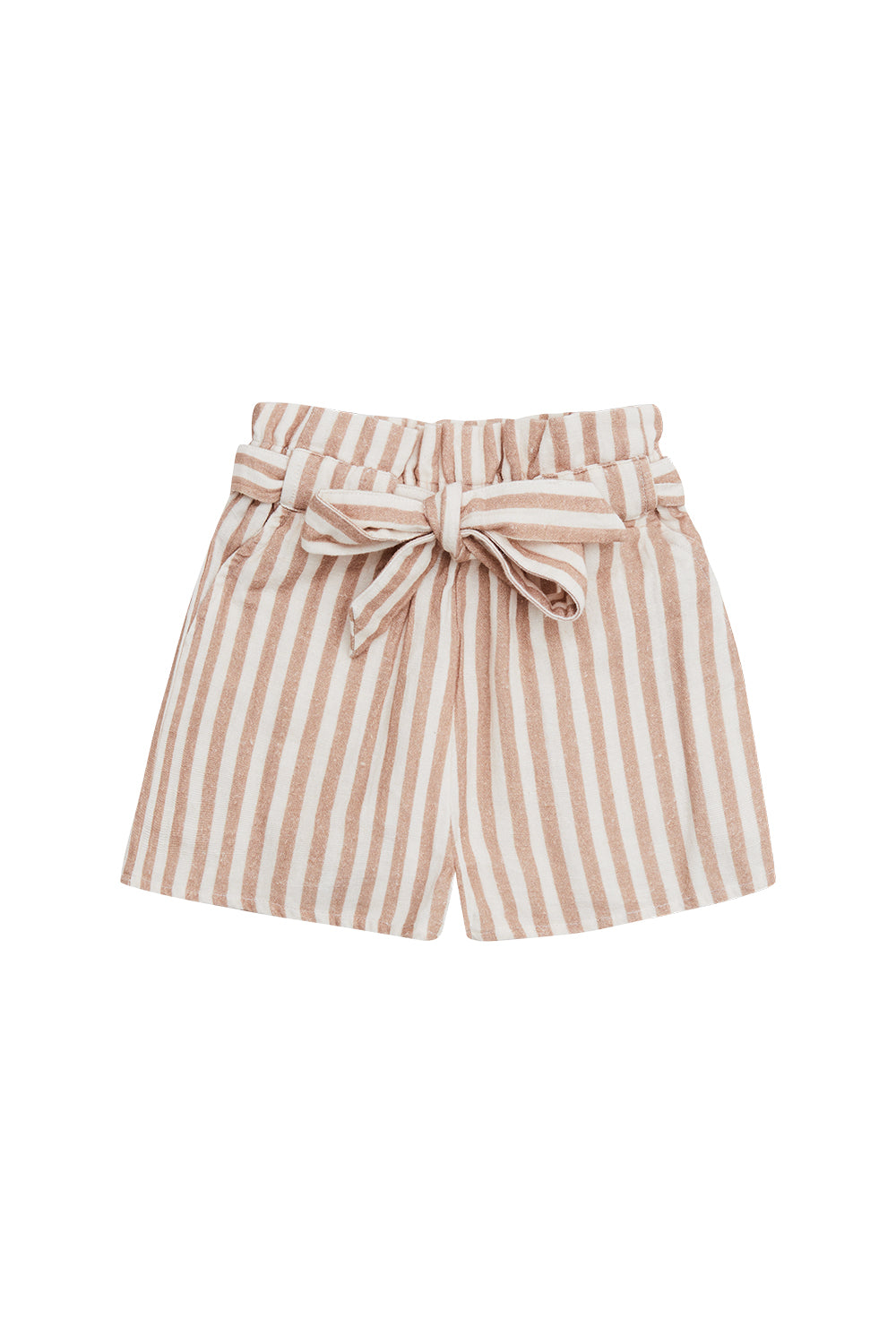 Leinenshorts mit Gürtel &
