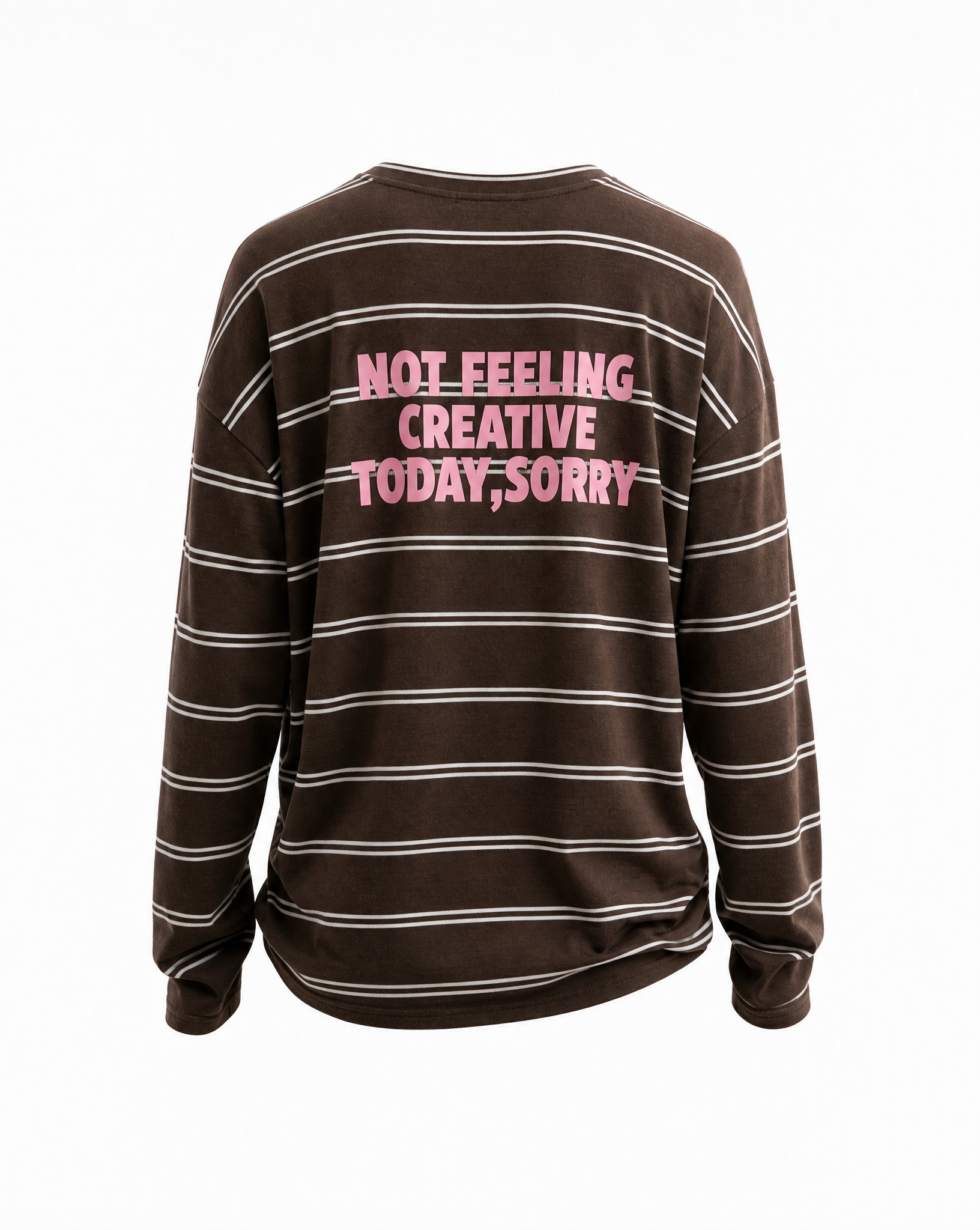 Gestreiftes Oversized Longsleeve "Not feeling creative today, sorry"