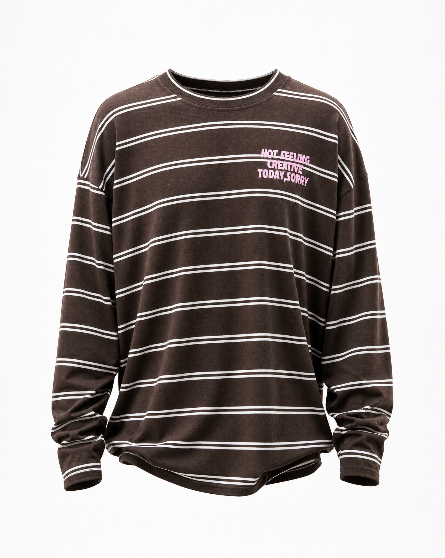 Gestreiftes Oversized Longsleeve "Not feeling creative today, sorry"
