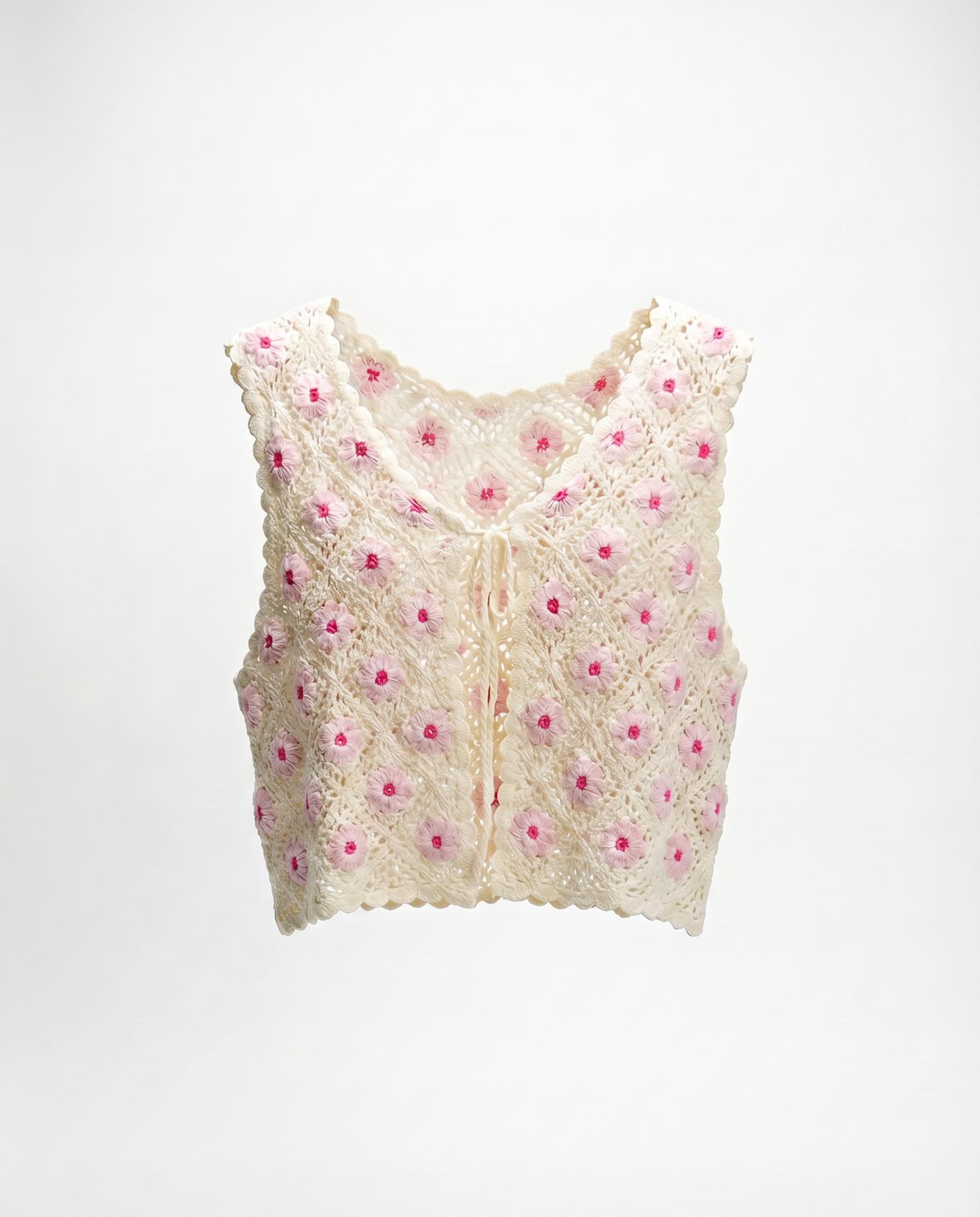 Häkelweste Libelle – Boho Weste mit Blumenmuster