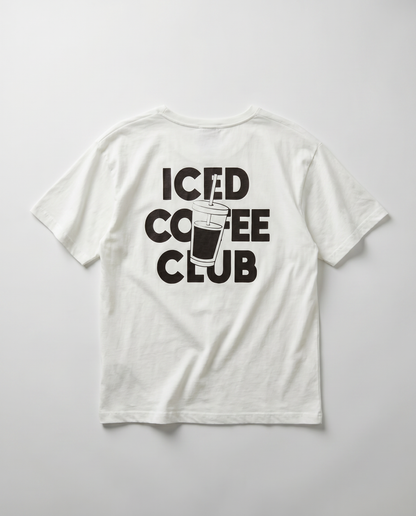 T-Shirt ICED COFFEE CLUB Packshot Rückseite – Statement-Print, soulsiders
