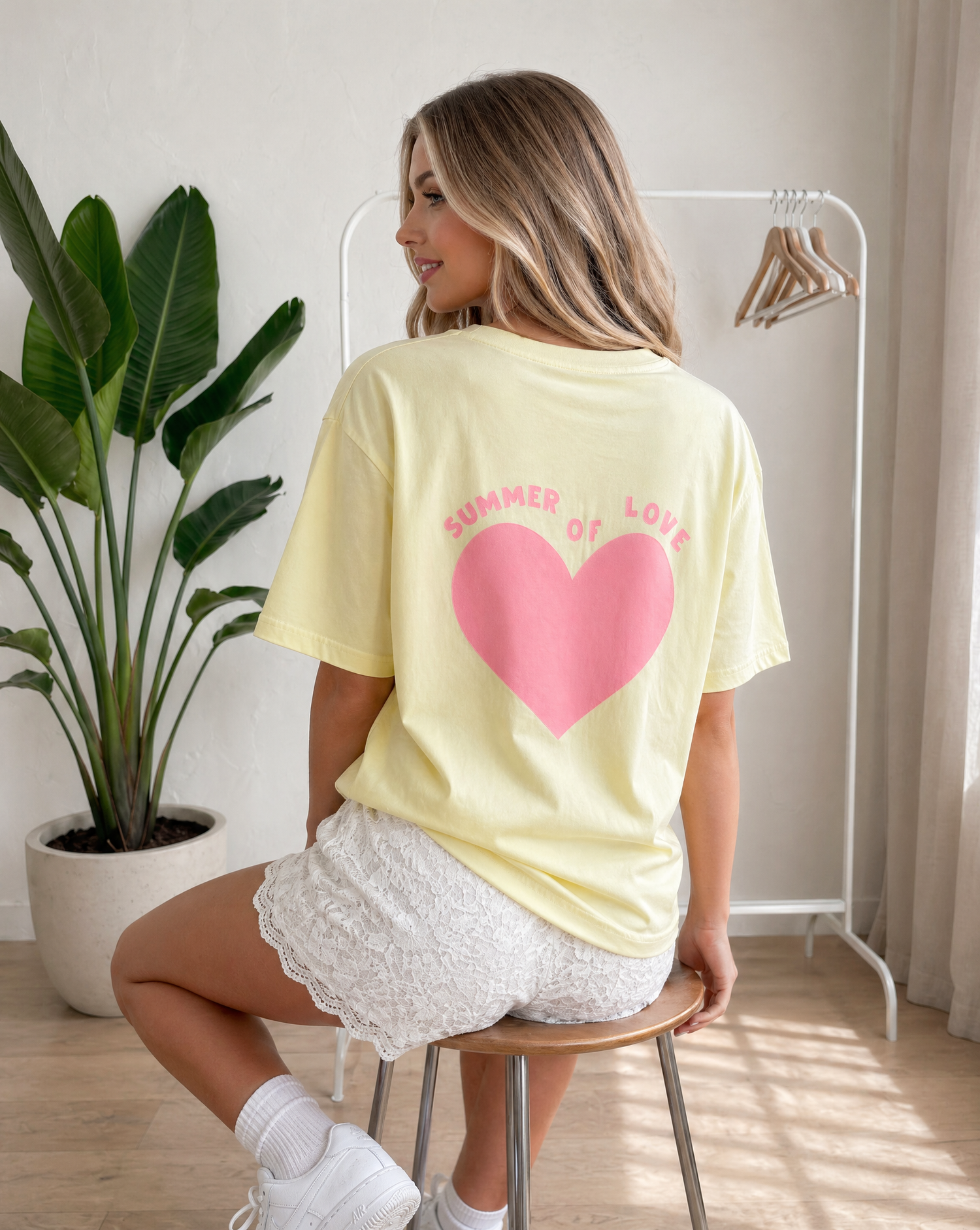 T-Shirt Summer of Love – oversized Shirt mit Herzprint