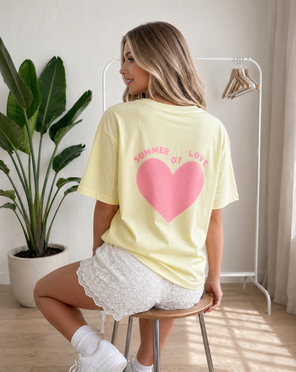 T-Shirt Summer of Love – oversized Shirt mit Herzprint