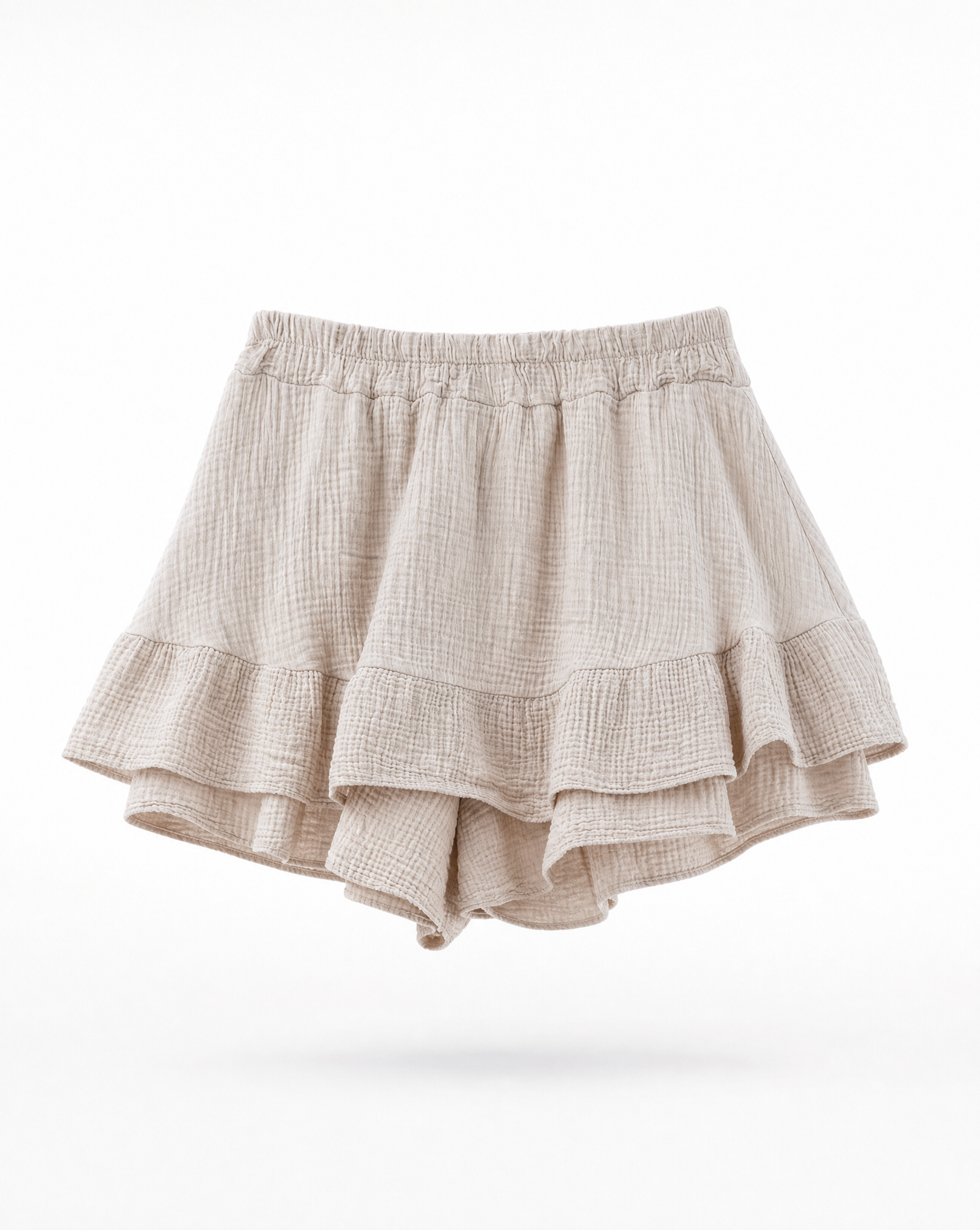 Musselinshorts Cilia Beige - Packshot Vorderseite