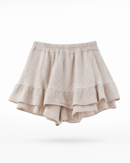Musselinshorts Cilia Beige - Packshot Vorderseite