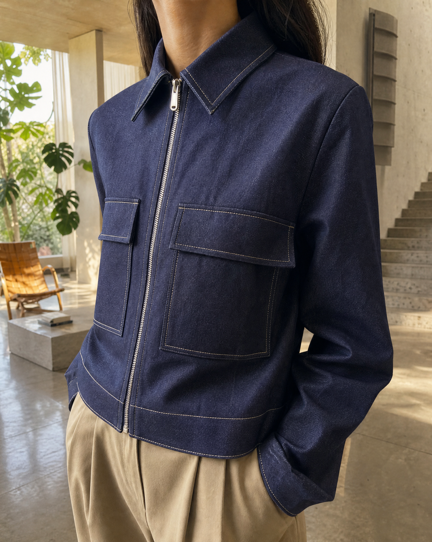 Jeansjacke Sienna Kragen Nahaufnahme
