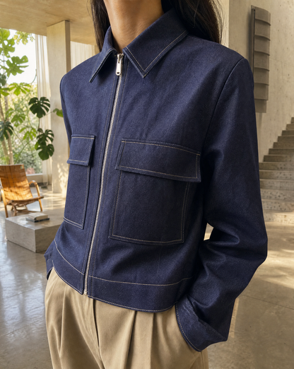 Jeansjacke Sienna Kragen Nahaufnahme