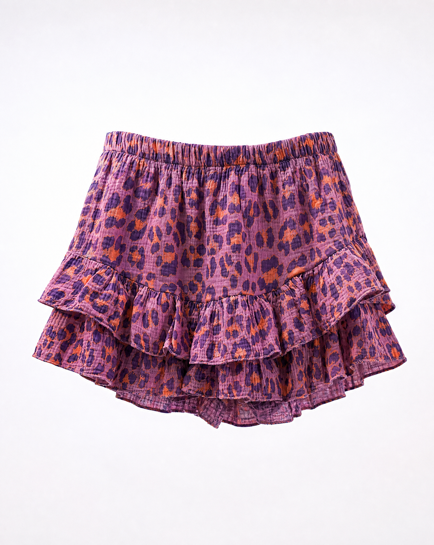 Musselinshorts Cilia Leo Lila/Orange - Packshot Vorderseite