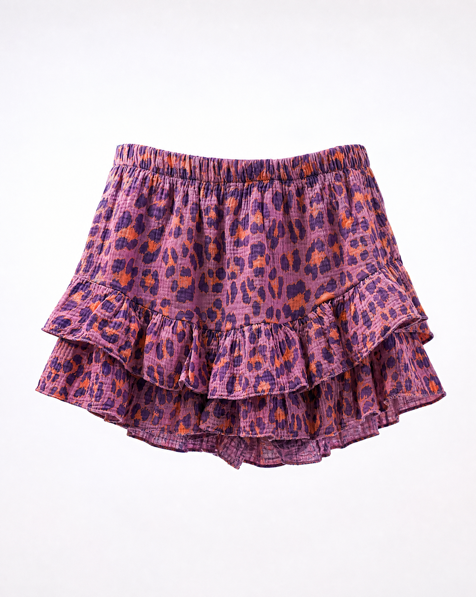 Musselinshorts Cilia Leo Lila/Orange - Packshot Vorderseite