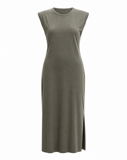 Jerseykleid Base Khaki - Packshot Vorderseite