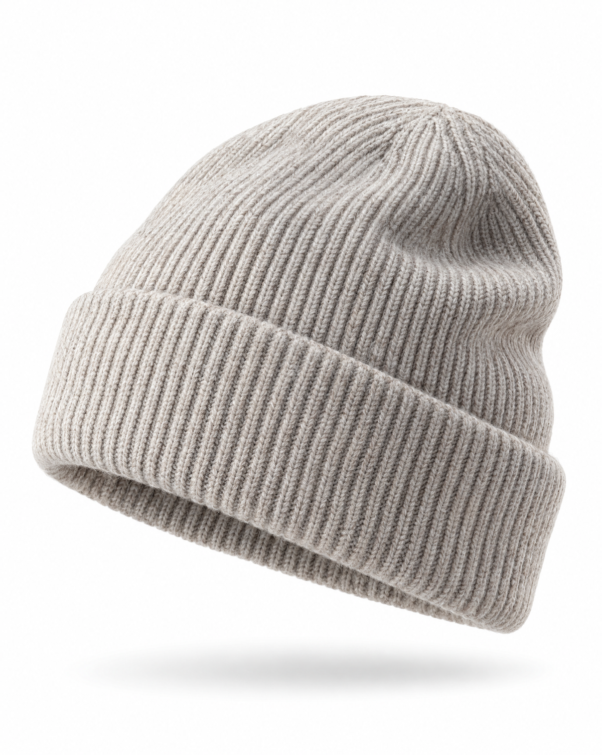 Strickmütze Cosy Crown in Beige - Packshot Seitenansicht