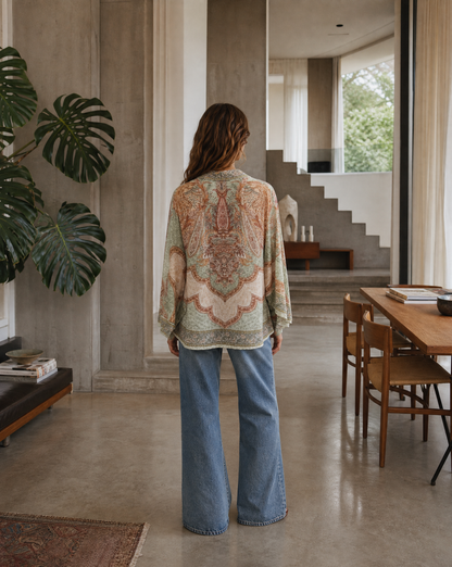 Bluse Romy Grün Rückenansicht