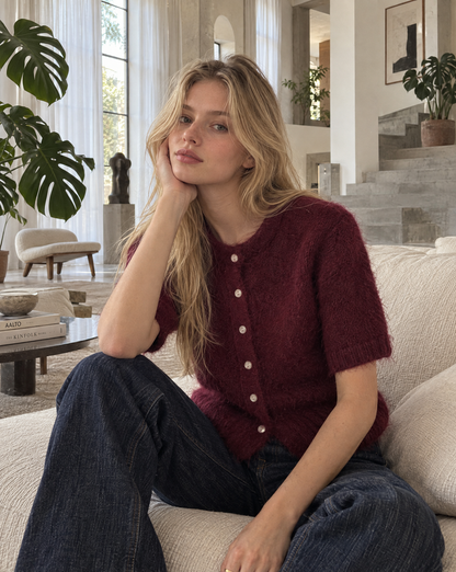 Kurzarm-Strickcardigan &