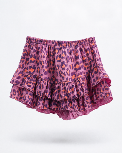 Musselinshorts Cilia Leo Lila/Orange - Packshot Rückseite
