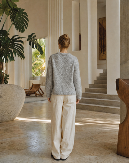 Strickcardigan Teresa Grau Tragebild Rücken