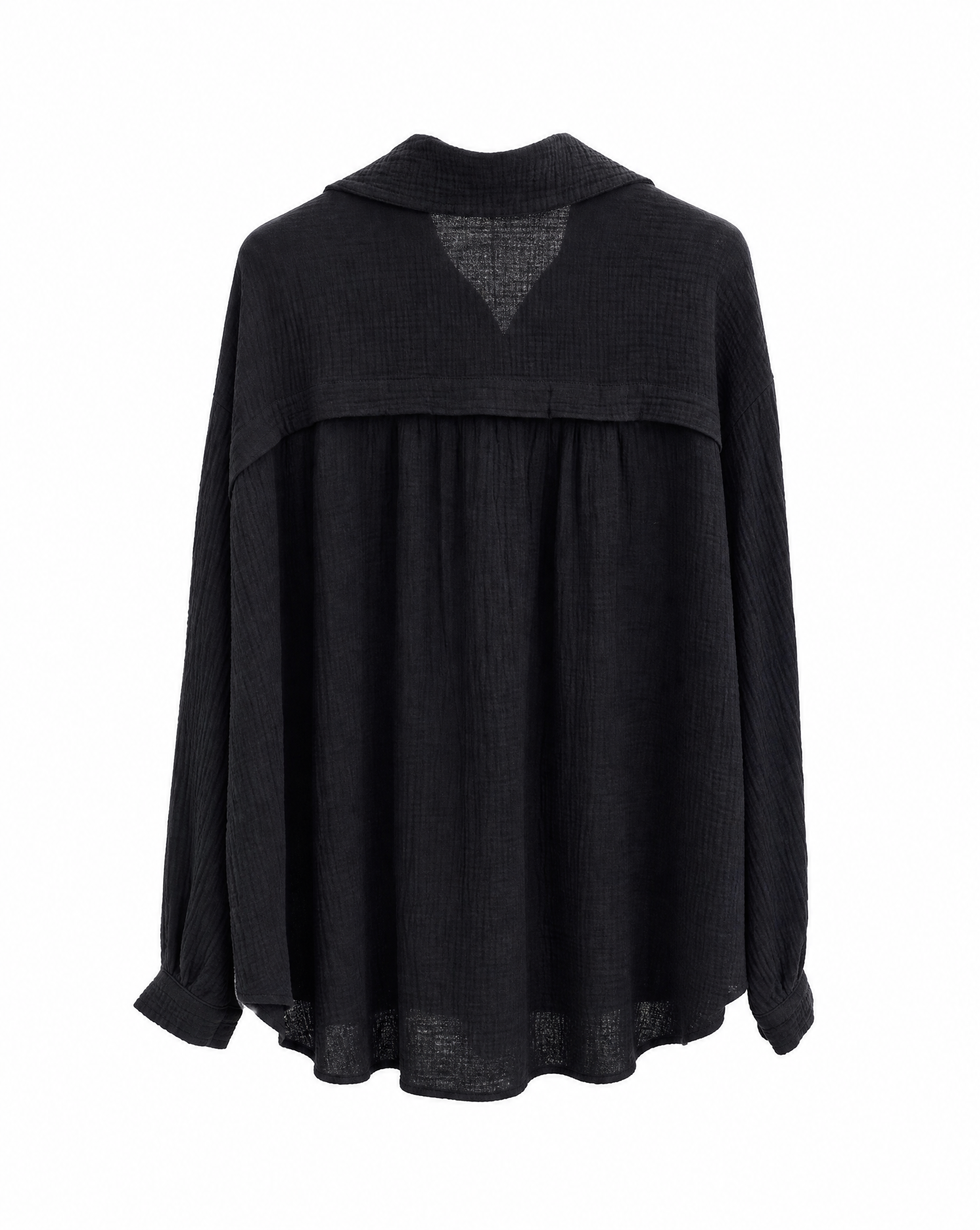 Musselinbluse Fiona Schwarz Packshot hinten