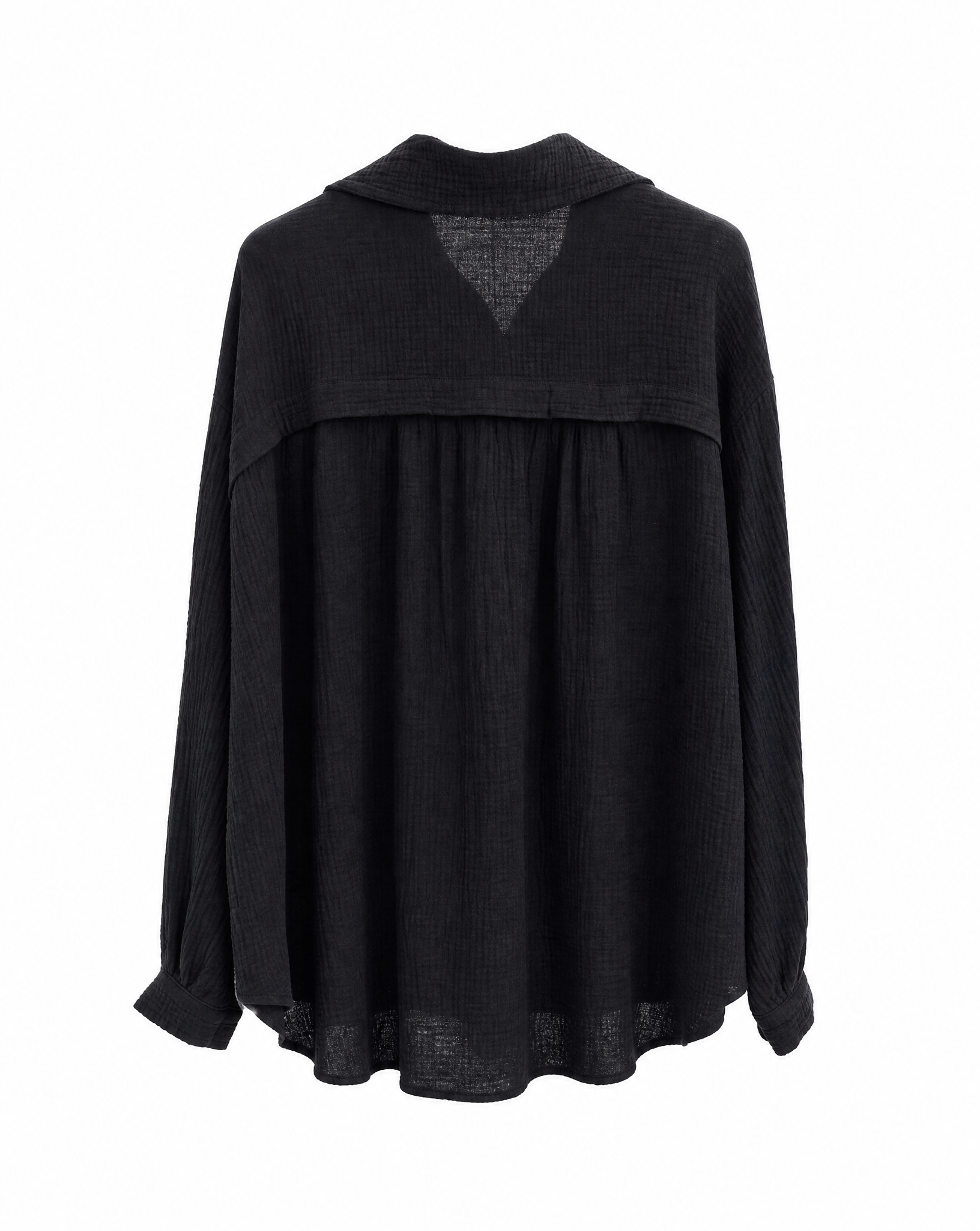 Musselinbluse Fiona Schwarz Packshot hinten