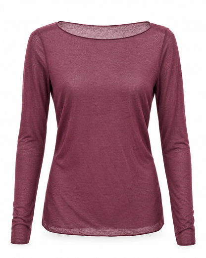Longsleeve Cashmere Burgundy - Packshot Vorderseite