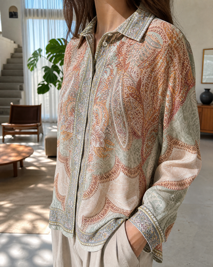 Bluse Romy Grün Nahaufnahme