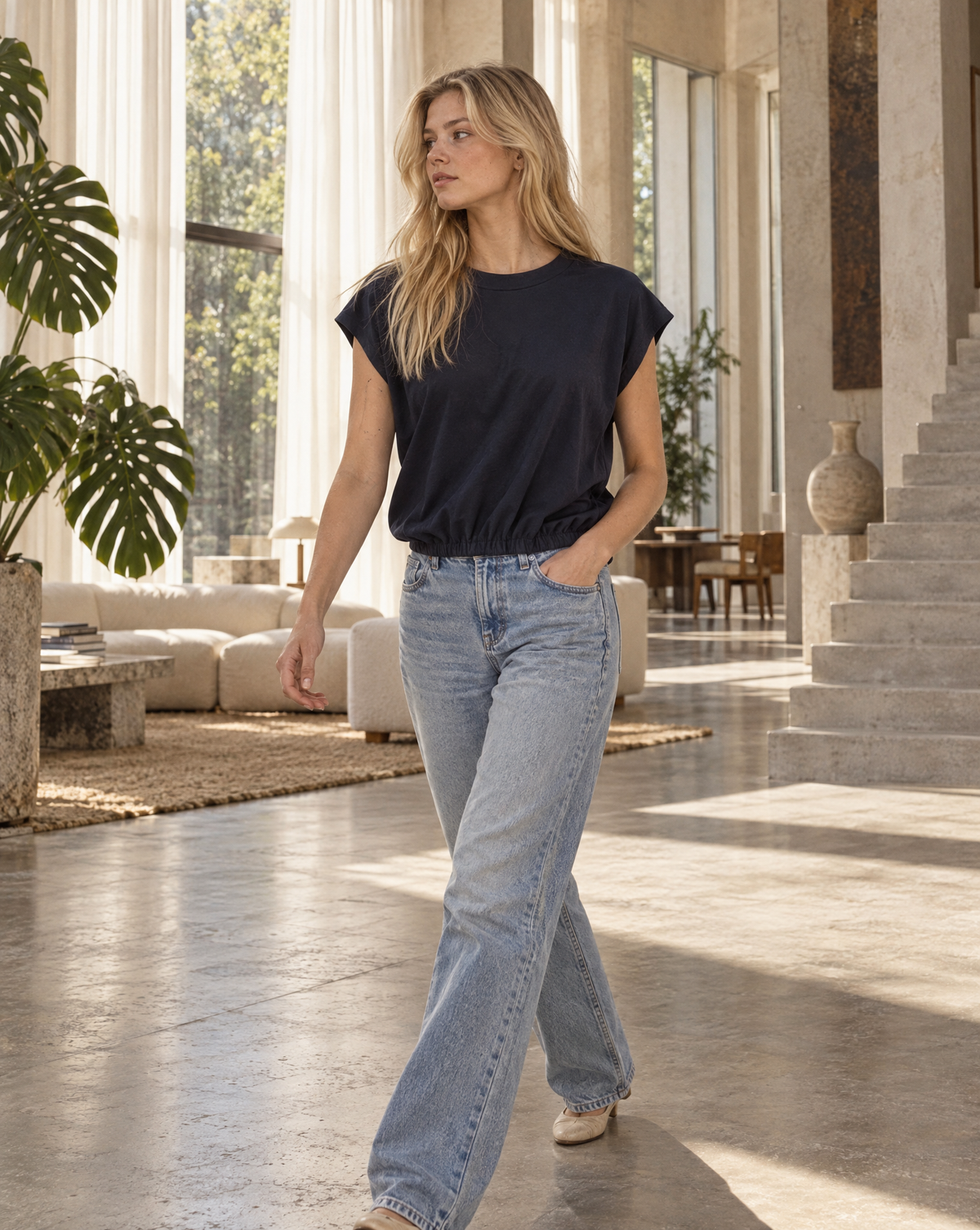 T-Shirt Marisa Navy - Tragebild 2