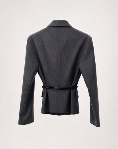 Blazer Belted Grey Packshot hinten