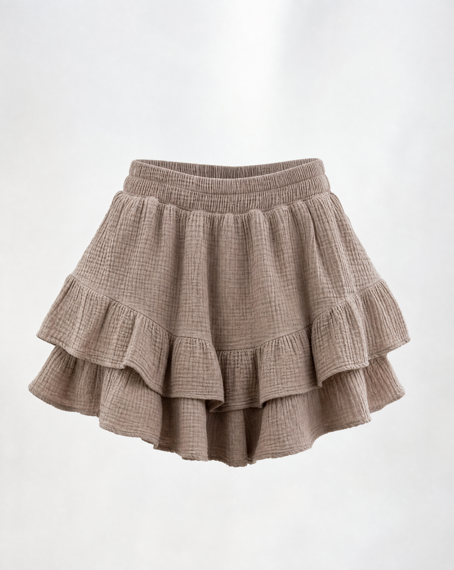 Musselinshorts Cilia Taupe - Packshot Vorderseite