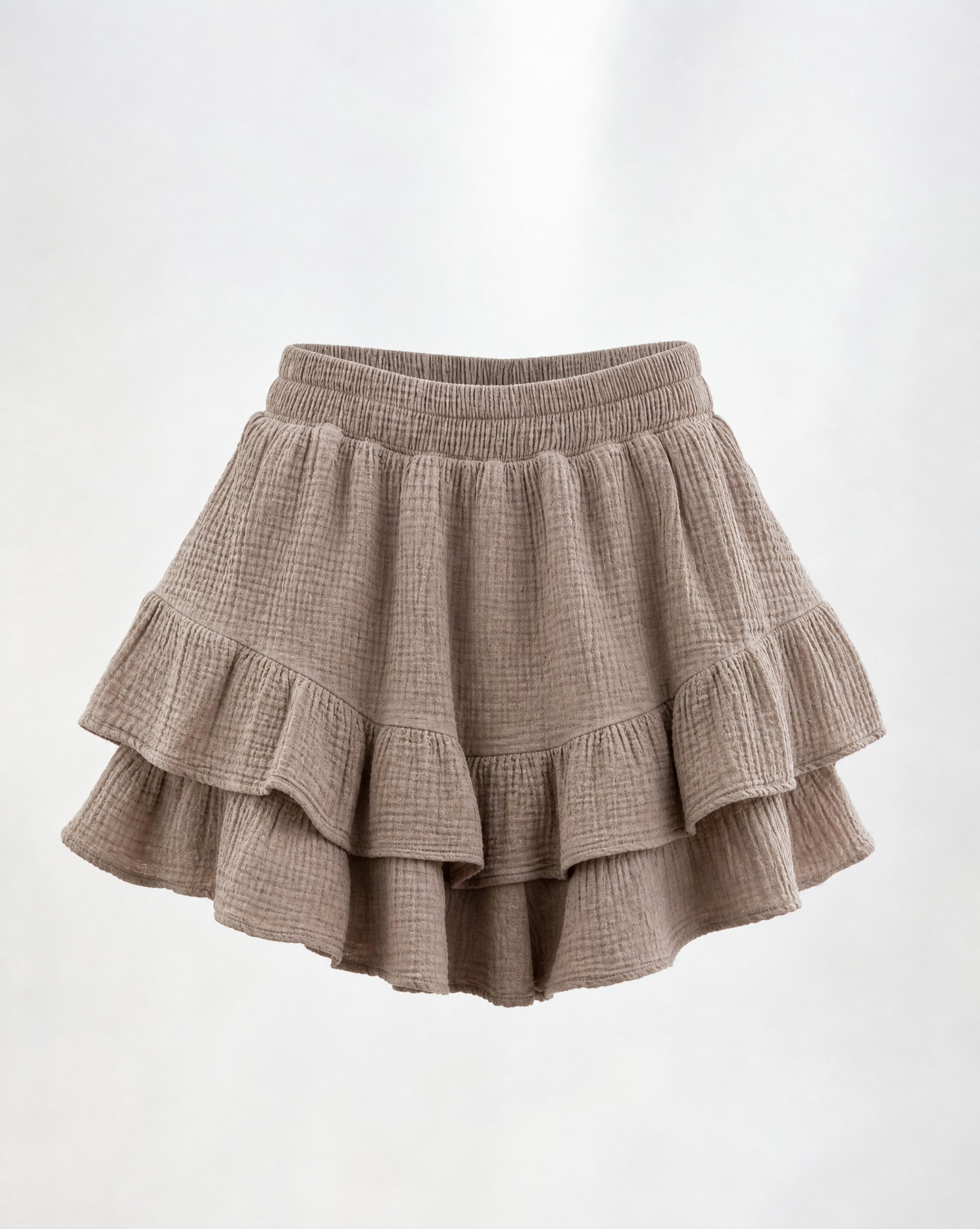 Musselinshorts Cilia Taupe - Packshot Vorderseite