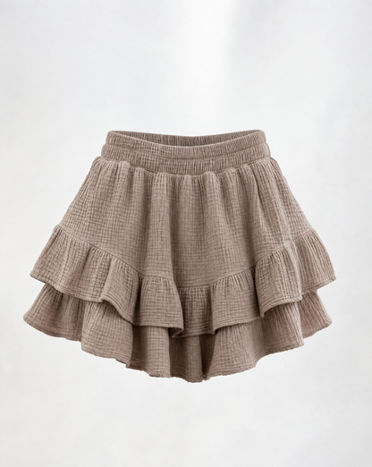 Musselinshorts Cilia Taupe - Packshot Vorderseite
