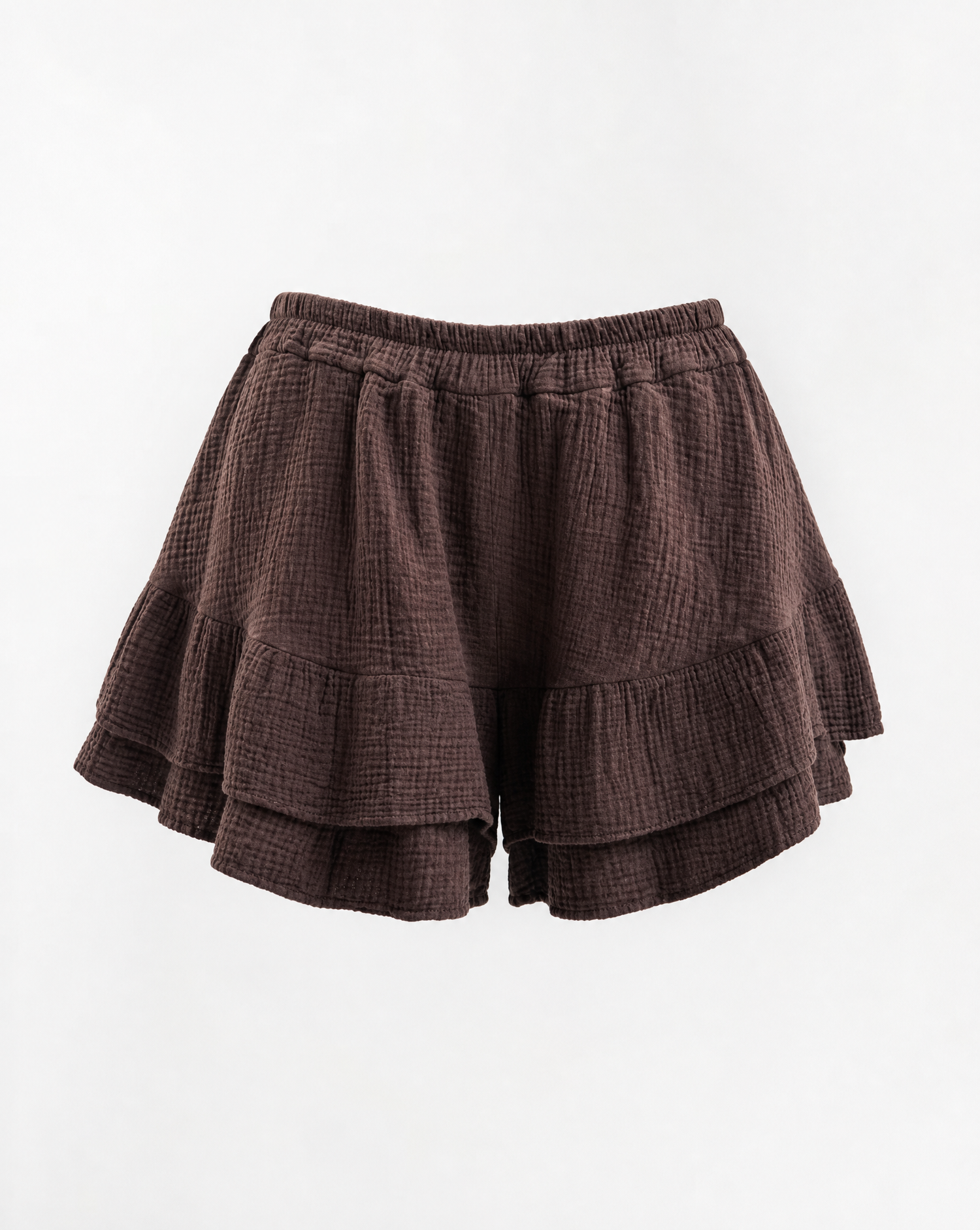 Musselinshorts Cilia Braun - Packshot Rückseite