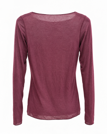 Longsleeve Cashmere Burgundy - Packshot Rückseite