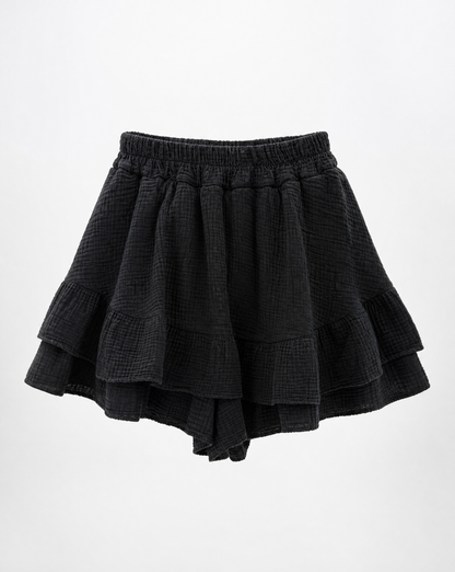 Musselinshorts Cilia Schwarz - Packshot Rückseite