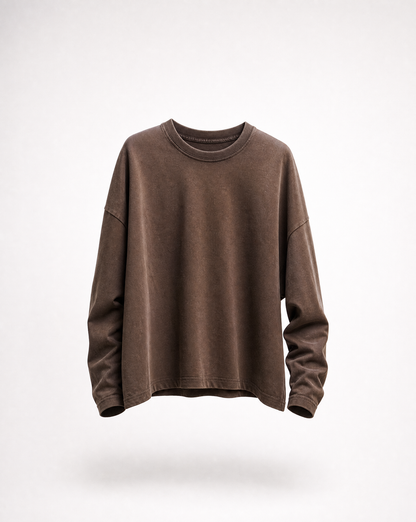 Longsleeve Braun Packshot hinten