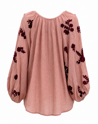Bluse Agi Altrosa/Burgundy Packshot hinten