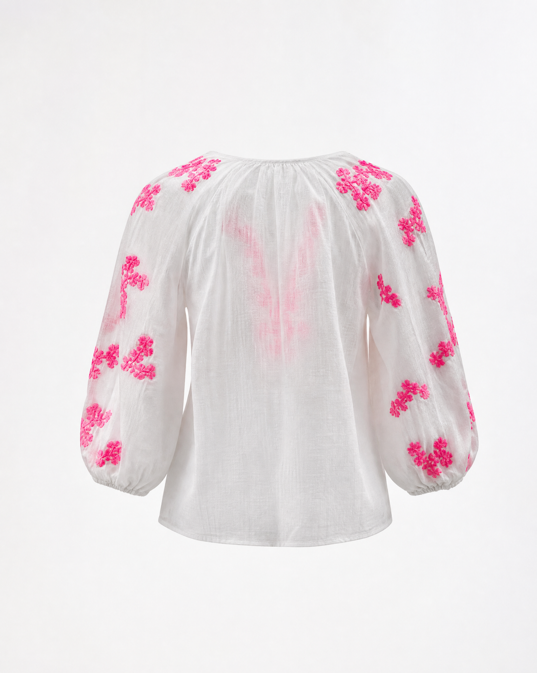 Bluse Agi Weiß/Pink Packshot hinten