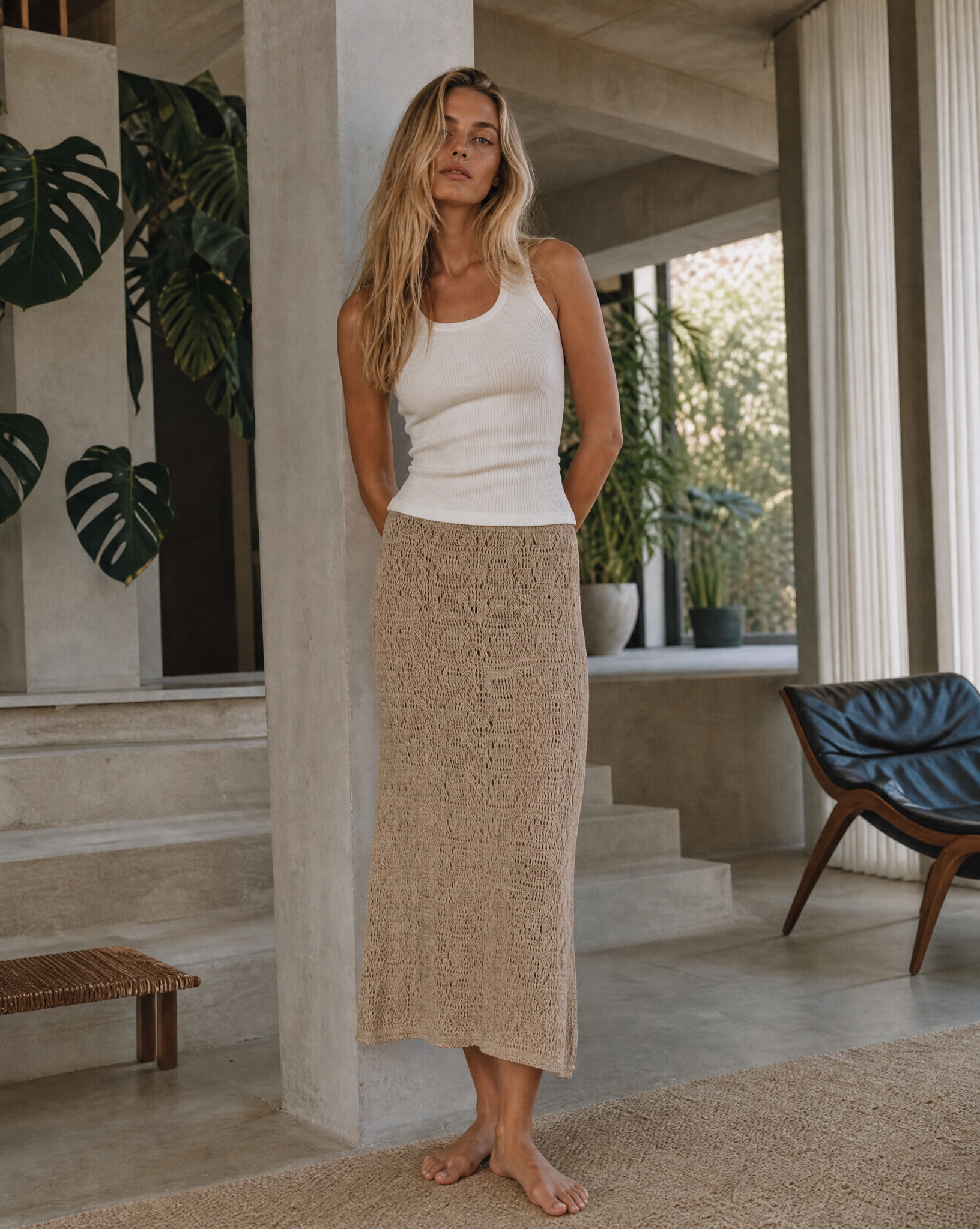 Strickrock Ibiza Beige Tragebild 1