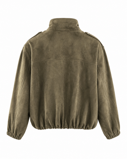 Veloursjacke Nova Khaki Rückansicht
