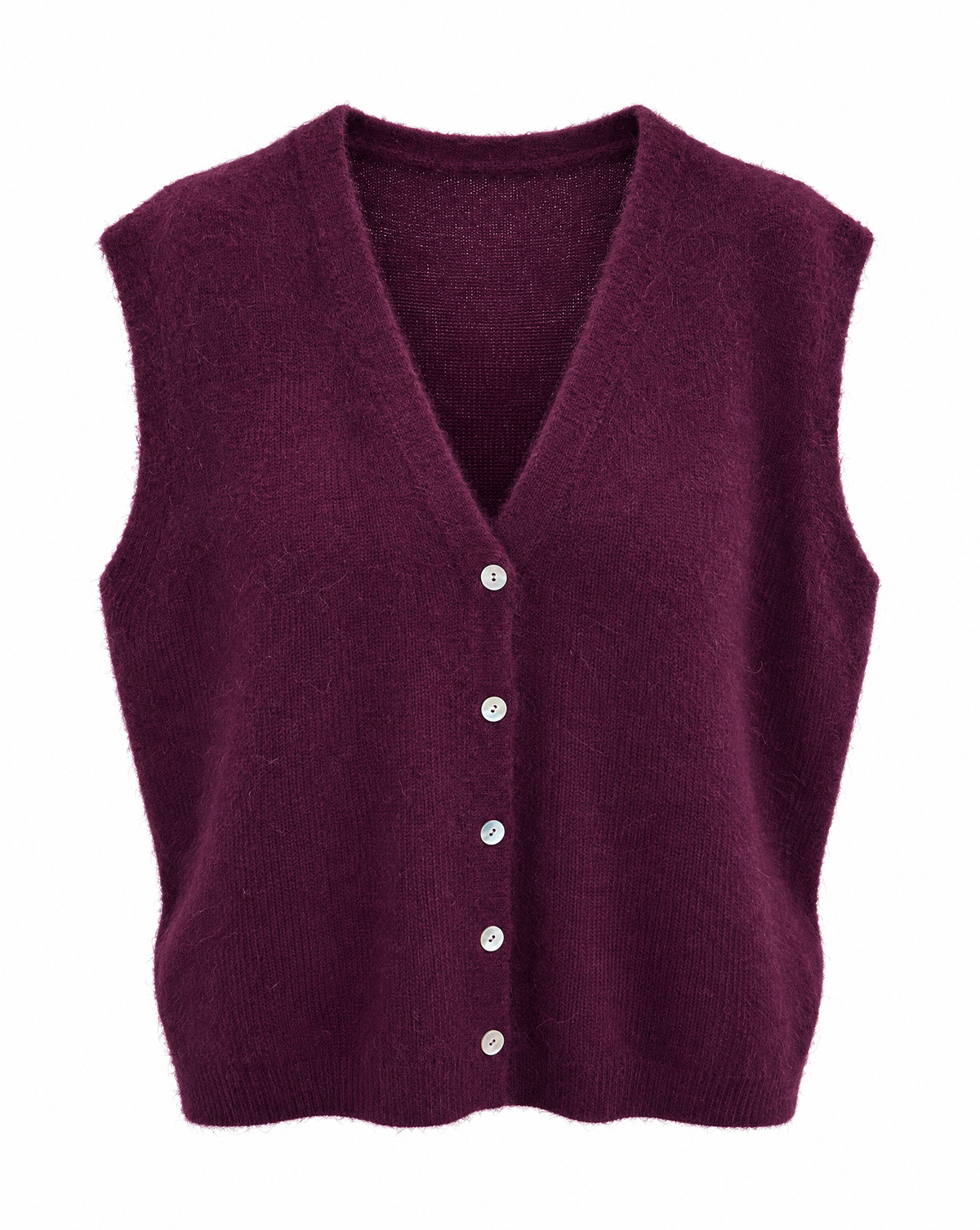 Strickweste Alpaca Hug in Burgundy - Packshot Vorderseite
