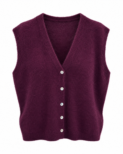 Strickweste Alpaca Hug in Burgundy - Packshot Vorderseite