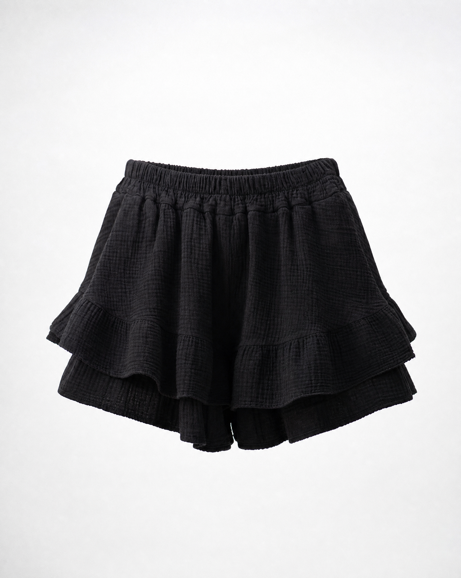 Musselinshorts Cilia Schwarz - Packshot Vorderseite