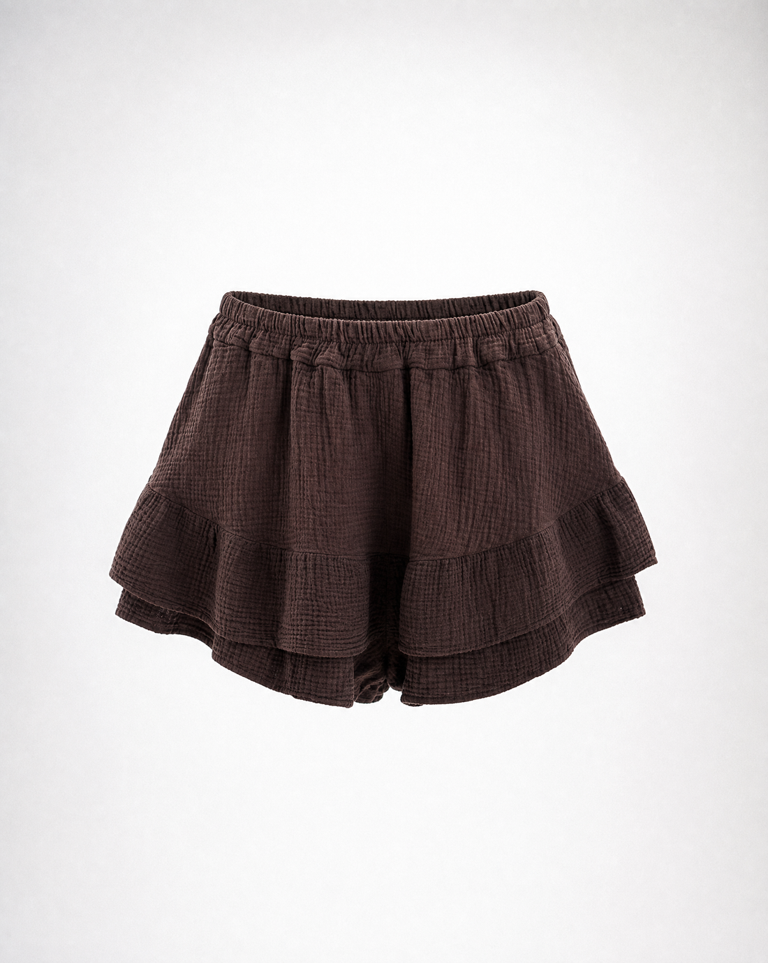 Musselinshorts Cilia Braun - Packshot Vorderseite