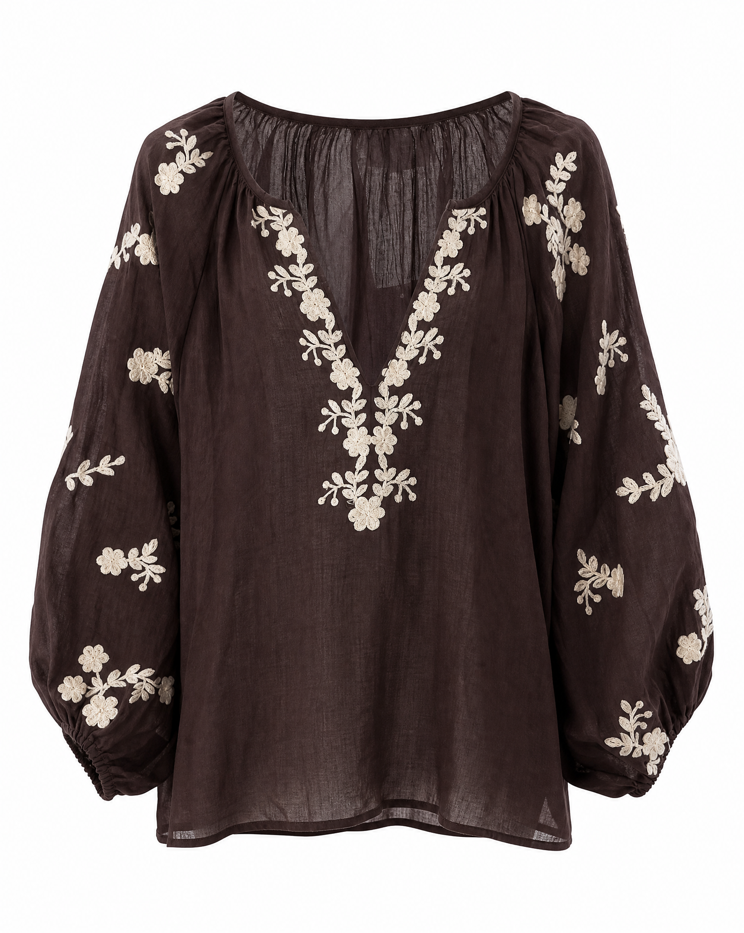 Bluse Agi Braun/Beige Packshot vorne