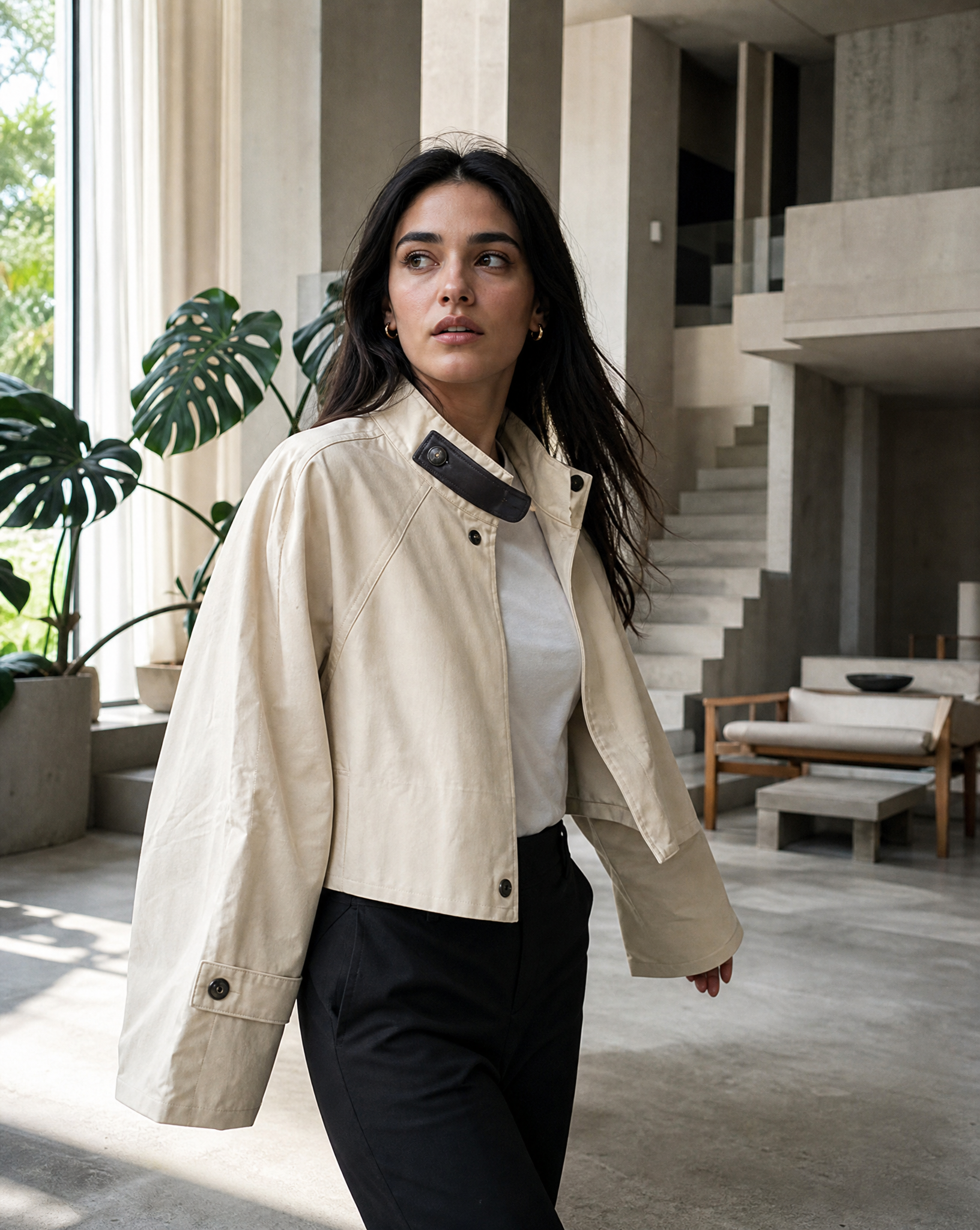 Trenchcoat Alessa Beige Tragebild 2