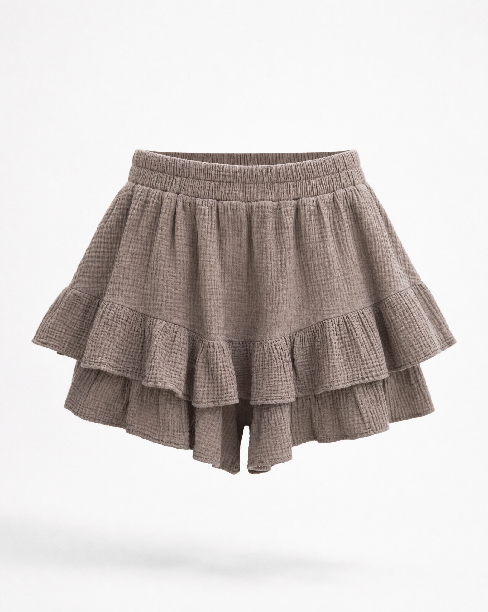 Musselinshorts Cilia Taupe - Packshot Rückseite