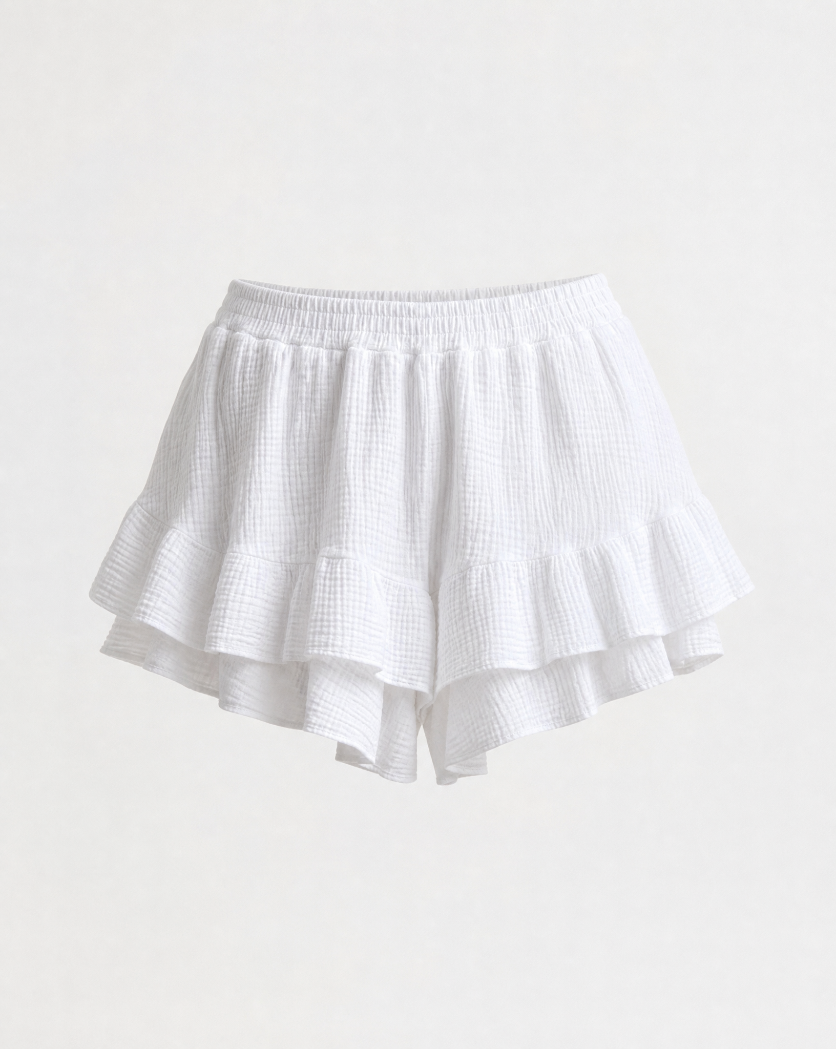 Musselinshorts Cilia Weiß - Packshot Vorderseite